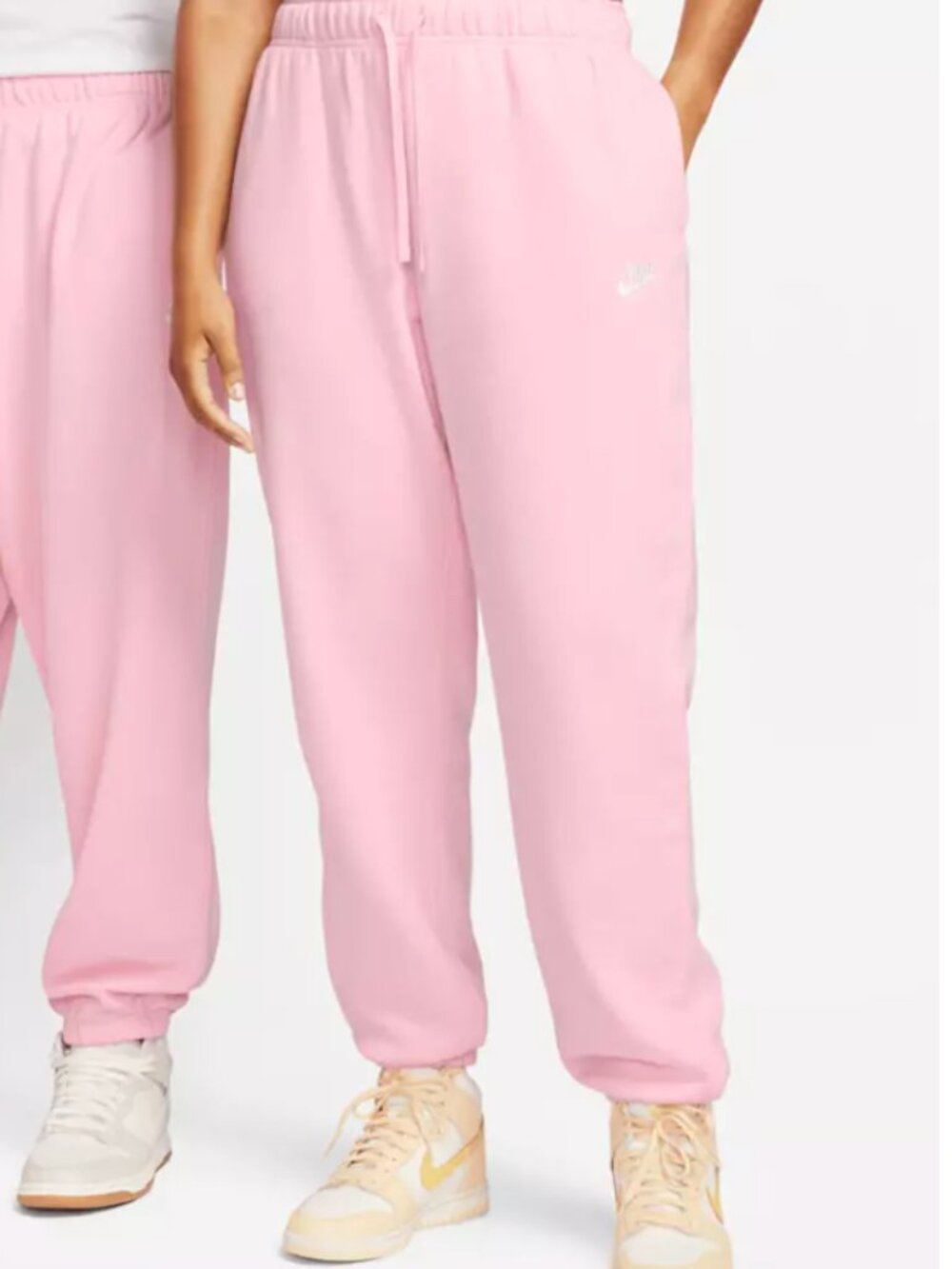 Nike Pink Fleece Joggers with White Swoosh, XS, NWOT